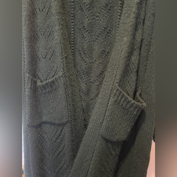 Chelsea & Violet Duster Cardigan Forest Green Size Small - Picture 4 of 5